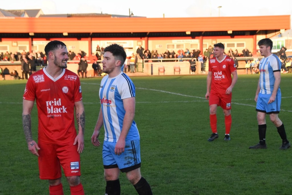 Five-star Ballyclare Comrades sign off Dixon Park grass pitch era with flourish in Irish&nbsp;Cup